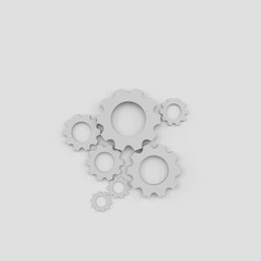 3d rendering of gear for  team work concept