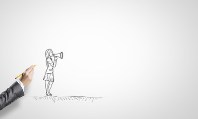 Obraz premium Sketch of businesswoman