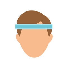 Fototapeta premium Man with sport headband icon vector illustration graphic design