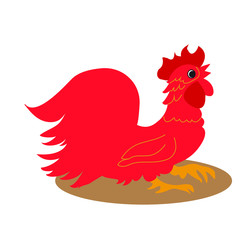 Red Rooster, a symbol of the new year.Year 2017 fire rooster.