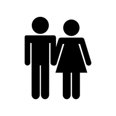 couple silhouette isolated icon vector illustration design