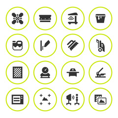 Set round icons of screen printing