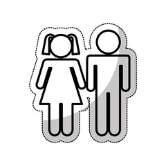 couple silhouette isolated icon vector illustration design