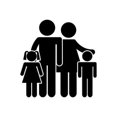 family parents silhouette isolated icon vector illustration design