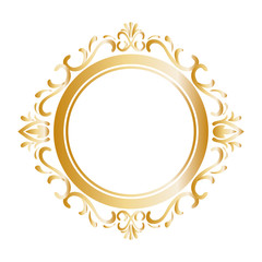 Golden ornamental insignia icon vector illustration graphic design