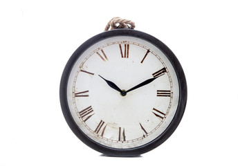 orologio vintage  su fondale bianco 