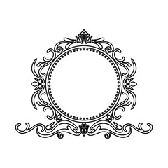 Ornamental border insignia icon vector illustration graphic design