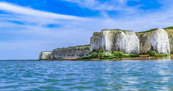 Rock arch in chalk cliffs at Kingsgate Bay, Kent, UK 