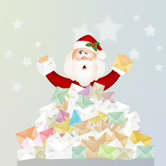 Santa Claus with Christmas letters