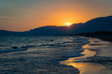Scenic sunset over the sea