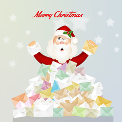 Santa Claus with Christmas letters