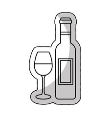 wine bottle drink isolated icon vector illustration design