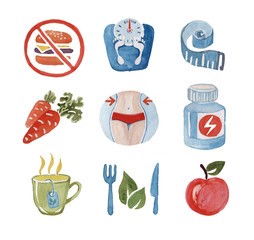 Diet and Healthy Nutrition icons