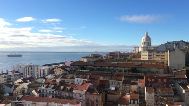 City Of Lisbon And Tagus River Amazing View, Portugal. Lisbon is the capital and the largest city of Portugal
