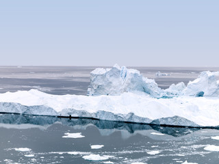 gletsjers smelten op de Noordelijke IJszee in Groenland
