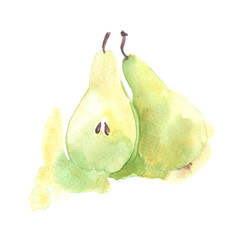 Fruits in watercolor style. Isolated.
