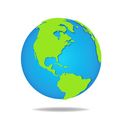Vector globe icon of the world