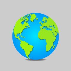 Vector globe icon of the world