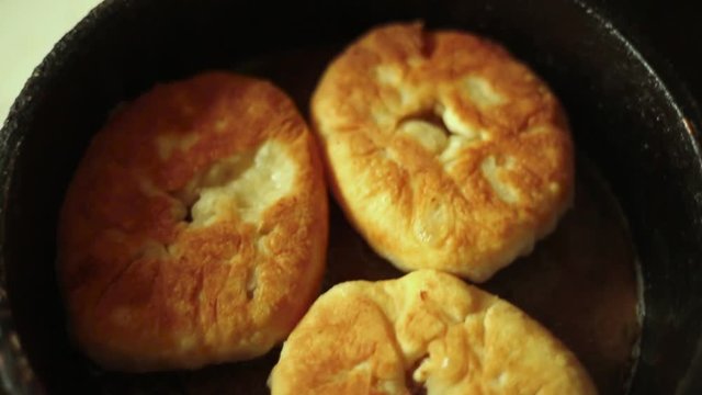 Preparation of belyashes. Traditional russian meat pies belyashi. belyashes on a table. Russian, Bashkir and Tatar cuisine.