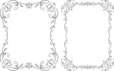 Pair of vintage black frame with empty place for your text or ot