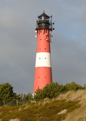 Fototapeta na wymiar Herbstsonne auf Leuchtturm Hörnum