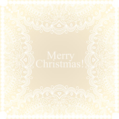 Merry Christmas gold glittering lettering design. Vector illustration