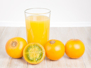 Lulo tropical fruit (Solanum quitoense)