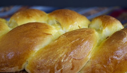 Fresh Baked Braided Bread Close Up