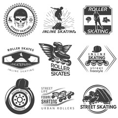 Roller Skating Black White Labels