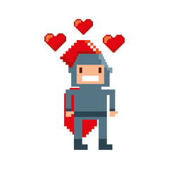 game warrior pixelated icon vector illustration design