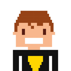 super hero pixelated icon vector illustration design