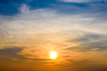  beautiful sunset/sunrise with clouds in summer sky