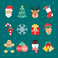 Christmas Icons Vector Design Set