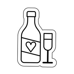 wine bottle and cup isolated icon vector illustration design