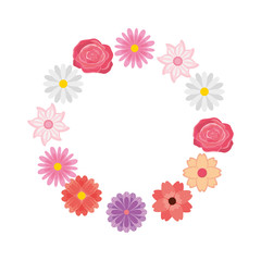 Fototapeta na wymiar cute floral wreath decorative vector illustration design