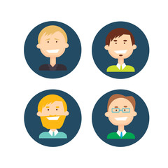 Fototapeta premium Business People Group Icon Set Man Businesspeople Team Flat Vector Illustration