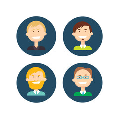 Business People Group Icon Set Man Businesspeople Team Flat Vector Illustration