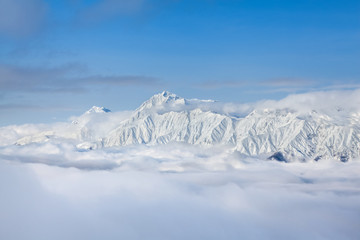 Beautiful panorama of snowy peaks
