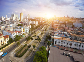 Obraz premium Cuba. Old Havana. Top view. Prospectus of presidents