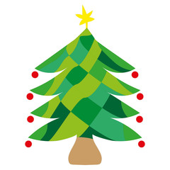 Simple and minimal Vector Illustration of a Christmas Tree, to use in Christmas Cards and Decorations