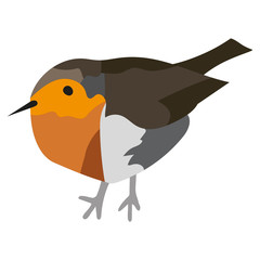 Simple and minimal Vector Illustration of a Robin, to use in Christmas Cards and Decorations