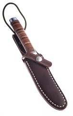Fisherman/Hunter knife in a leather sheath.