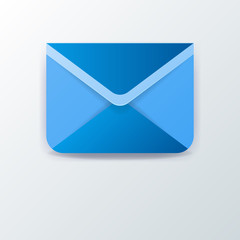 Single blue mail vector icon. Material design