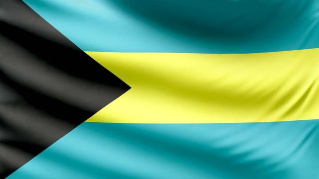 Realistic beautiful Bahamas flag looping Slow 4k resolution