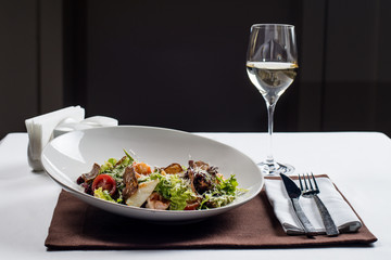 Caesar salad with seafood