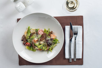 Caesar salad with seafood