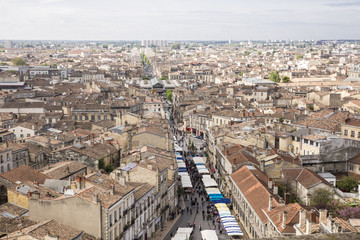 Fototapeta na wymiar Aerial view of Bordeaux cityscape, France