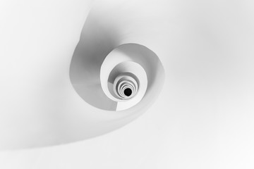 abstract pattern formed by a spiral staircase