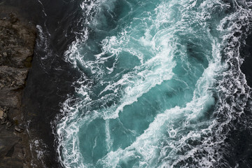 Fototapeta na wymiar Whirlpools of the maelstrom of Saltstraumen, Nordland, Norway