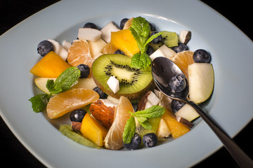 Delicious tasty exoctic fruit salad